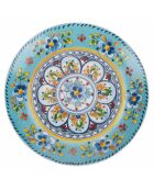 6 bunte Obstteller aus andalusischem Porzellan, D.19,3 cm