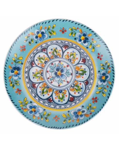 6 bunte Obstteller aus andalusischem Porzellan, D.19,3 cm