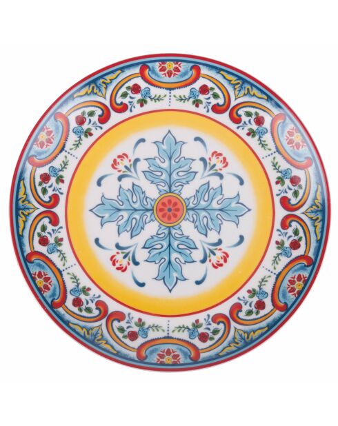 6 bunte Obstteller aus andalusischem Porzellan, D.19,3 cm