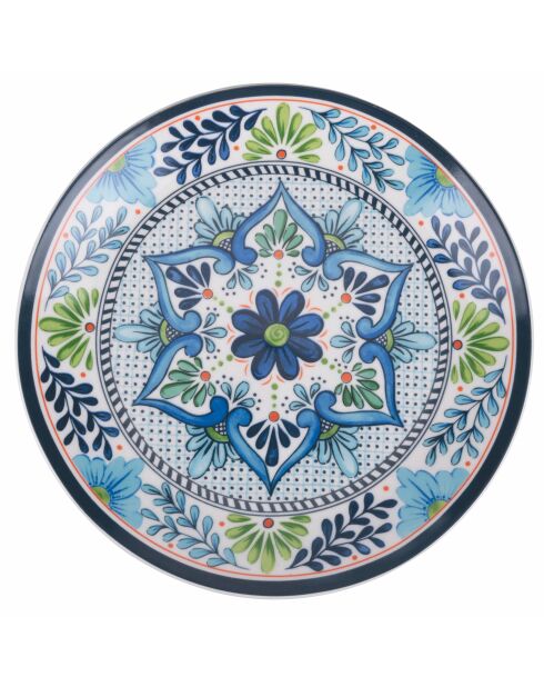 6 bunte Obstteller aus andalusischem Porzellan, D.19,3 cm