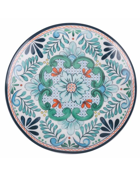 6 bunte Obstteller aus andalusischem Porzellan, D.19,3 cm