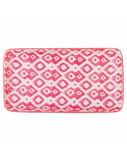 3 platos rectangulares rojo/azul/gris - 23x12,3x2 cm