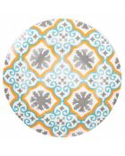 6 Assiettes à fruits en Porcelaine Valladolid multicolroes - D.19.3 cm