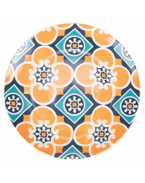 6 Assiettes à fruits en Porcelaine Valladolid multicolroes - D.19.3 cm