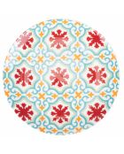 6 Assiettes à fruits en Porcelaine Valladolid multicolroes - D.19.3 cm