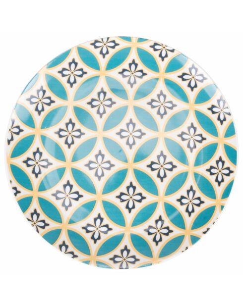 6 Assiettes à fruits en Porcelaine Valladolid multicolroes - D.19.3 cm