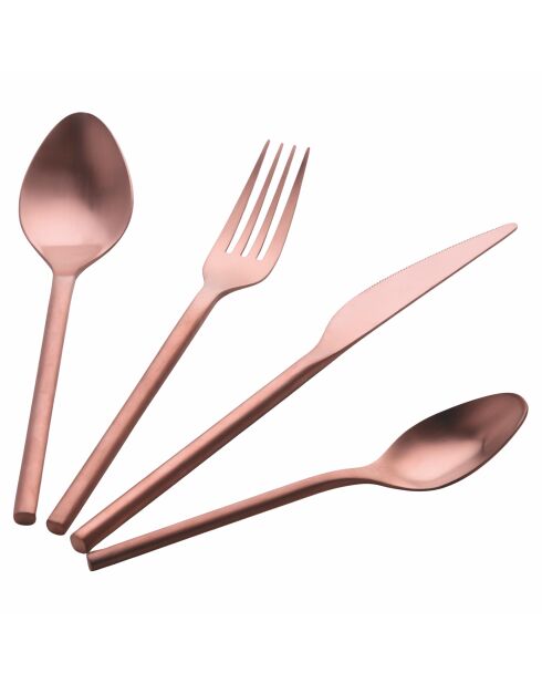 Juego de cubiertos Gallery de cobre mate - 24 piezas