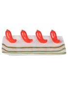 Dekorierte Schale Fruits Peppers weiß/rot - 23,5x13x5 cm