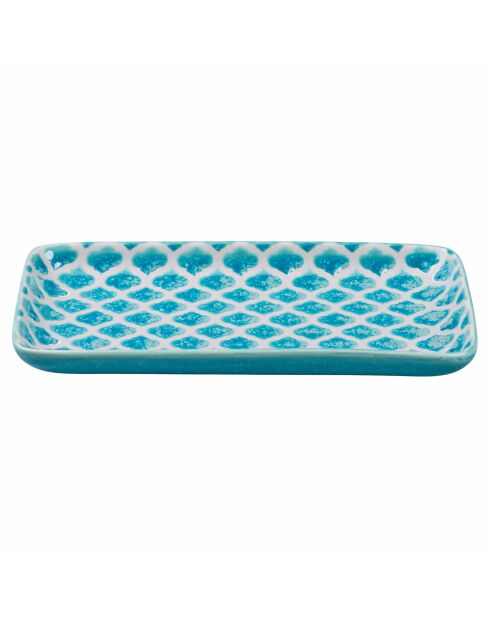 3 platos rectangulares azul/gris/beige - 23x12,3x2 cm