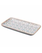 3 platos rectangulares azul/gris/beige - 23x12,3x2 cm