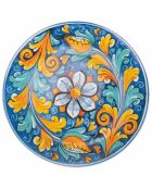 6 veelkleurige La Tradizione porseleinen fruitborden - D.19,3 cm