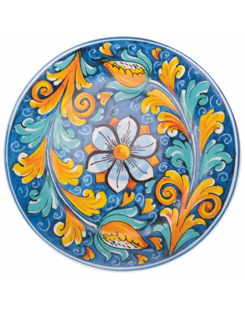 6 veelkleurige La Tradizione porseleinen fruitborden - D.19,3 cm