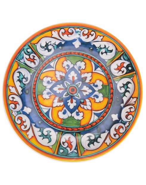 6 veelkleurige La Tradizione porseleinen fruitborden - D.19,3 cm