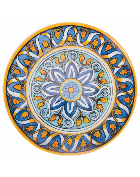 6 veelkleurige La Tradizione porseleinen fruitborden - D.19,3 cm