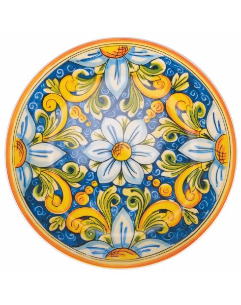 6 veelkleurige La Tradizione porseleinen fruitborden - D.19,3 cm