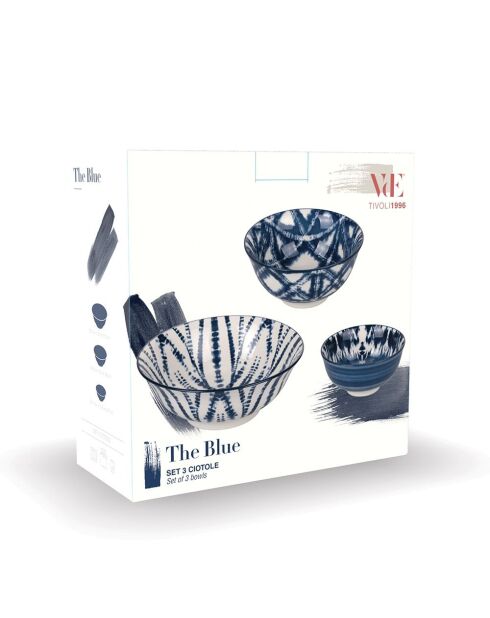 3 Bols bleus - D.21 cm