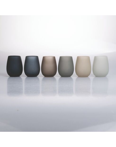 6 grijze Happy Hour waterglazen - 60 cl