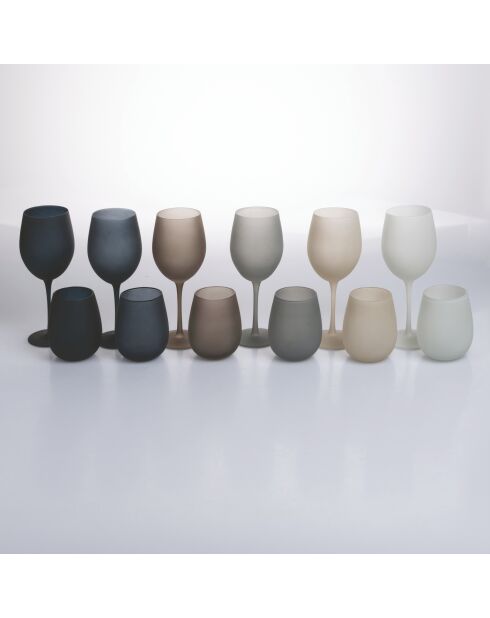 6 grijze Happy Hour waterglazen - 60 cl