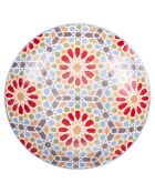 6 platos de fruta de porcelana Casablanca multicolores - D.19,3 cm