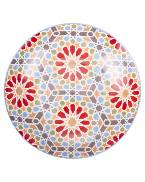 6 platos de fruta de porcelana Casablanca multicolores - D.19,3 cm
