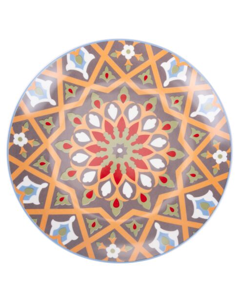 6 platos de fruta de porcelana Casablanca multicolores - D.19,3 cm