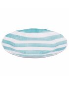 6 türkisfarbene Obstteller aus Versilia-Porzellan, D.19 cm