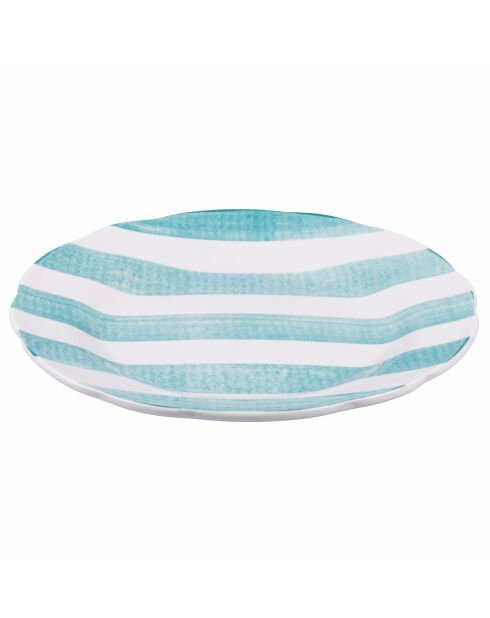 6 turkooizen fruitborden van Versilia porselein - D.19 cm