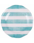 6 türkisfarbene Obstteller aus Versilia-Porzellan, D.19 cm