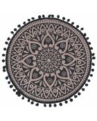 6 manteles individuales de yute negro - D.44 cm