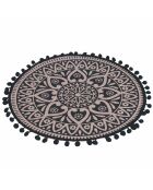 6 manteles individuales de yute negro - D.44 cm