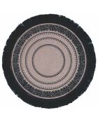 6 manteles individuales de yute negro - D.44 cm