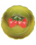 Kleiner rot/grüner Erdbeerteller - D.11,2 cm