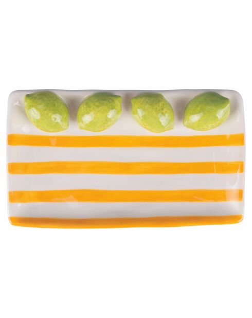 Gedecoreerde schaal Fruits Limone geel/oranje - 15,5x9x2,8 cm