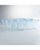 6 lichtblauwe waterglazen - 25 cl