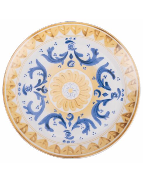 6 platos de fruta de porcelana siciliana multicolor