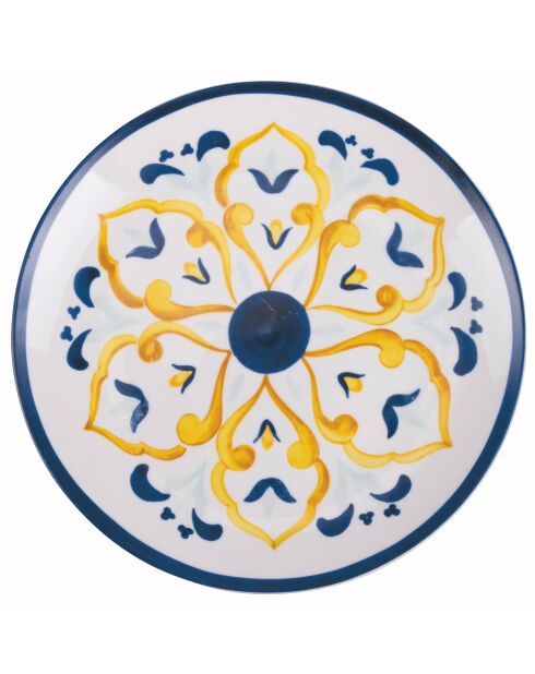 6 platos de fruta de porcelana siciliana multicolor