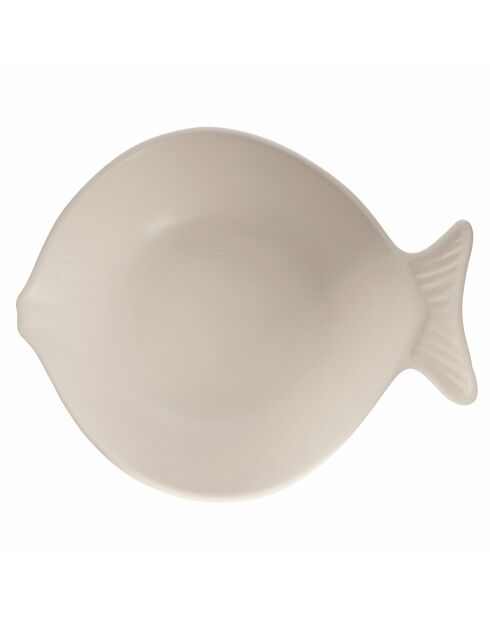 Assiette à soupe de poisson Kos blanche - 20x17x6 cm