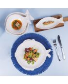 Assiette à soupe de poisson Kos blanche - 20x17x6 cm