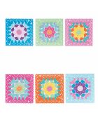 6 mehrfarbige Keramikfliesen - 20x20 cm