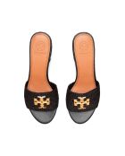 Everly zwarte muiltjes van raffia met vierkante hak