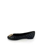 Ballerines matelassées Chelsea noir/doré