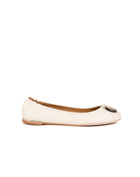 Ballerines en Cuir multi-logos crème