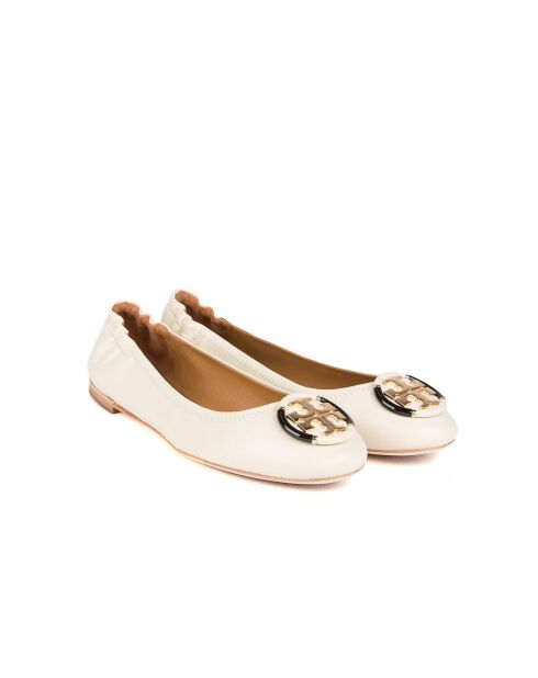 Ballerines en Cuir multi-logos crème