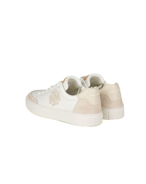 Baskets en Cuir blocs de couleur blanc/beige