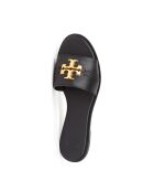 Sandale plates en Cuir Everly Slide noires