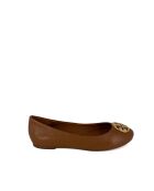 Ballerines en Cuir Chelsea Flat cognac/doré