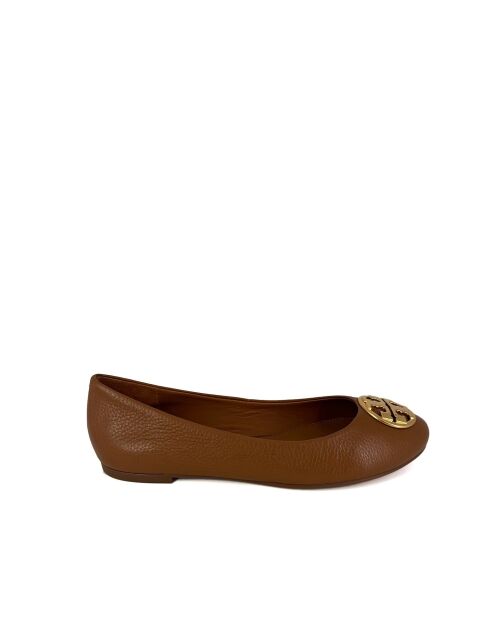 Ballerines en Cuir Chelsea Flat cognac/doré