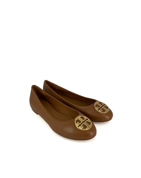 Ballerines en Cuir Chelsea Flat cognac/doré
