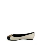 Ballerines en Cuir Chelsea à bout rapporté blanc cassé/noir