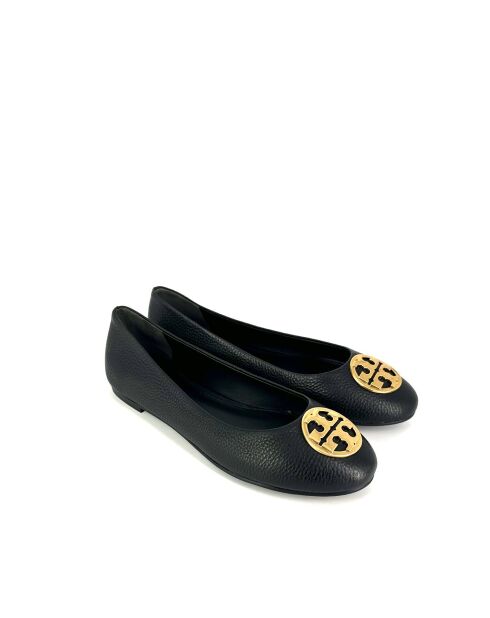 Ballerines en Cuir  Chelsea Flat noir/doré